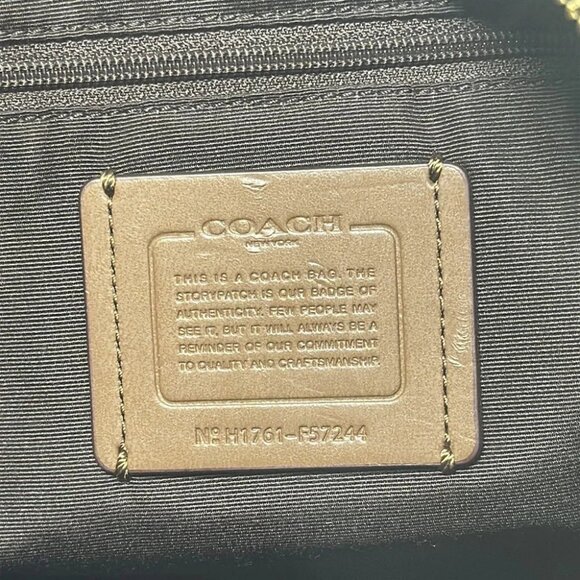 COACH exploit reps Khaki Dark Brown Jacquard Leather - Handbag - Picture 7 of 9